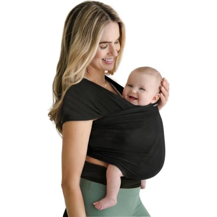 Boba Freedom Together Babytragetuch, Leichte & Atmungsaktive Babytrage aus Elastischem Mesh für Neugeborene und Kleinkinder (3,2–15,9 kg), Schwarz – Bild 1