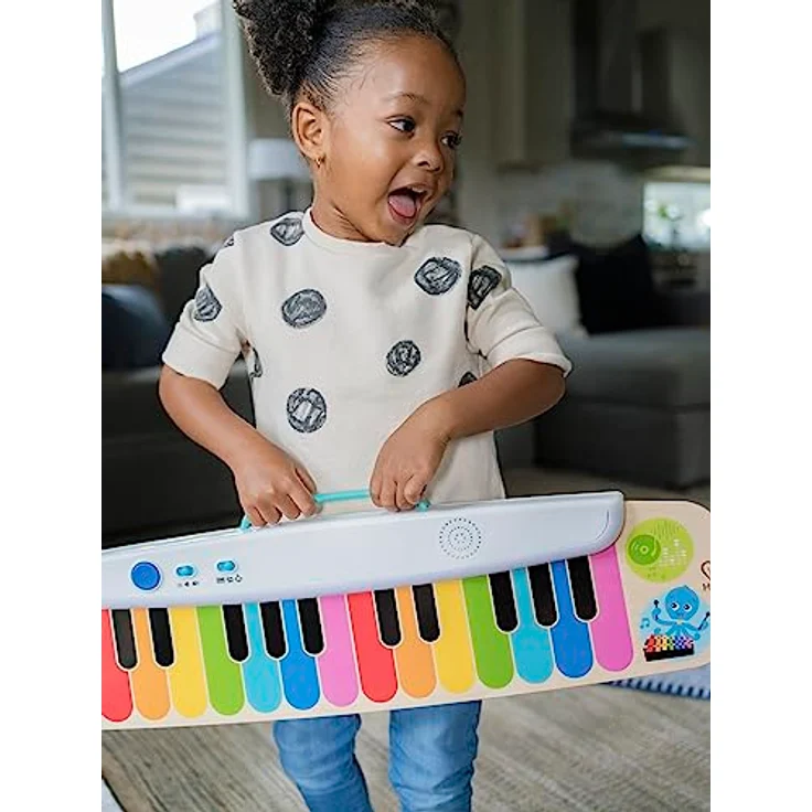 Baby Einstein, Hape, Notes & Keys Magic Touch Elektronisches Keyboard aus Holz für Kleinkinder, Über 150 Klänge und Melodien, Klavier-, Xylophon-, Hip-Hop- und Trommel-Klängen, ab 12 Monaten – Bild 4