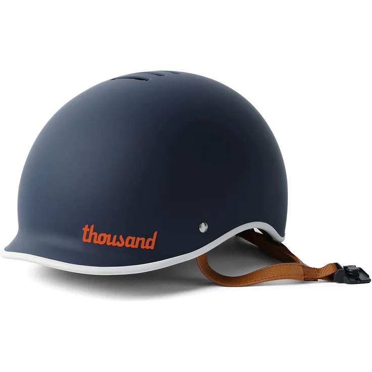 Thousand Fahrradhelm | Heritage - Navy - Medium, Retro-Design, Diebstahlsicherung, Veganer Riemen, Magnetverschluss