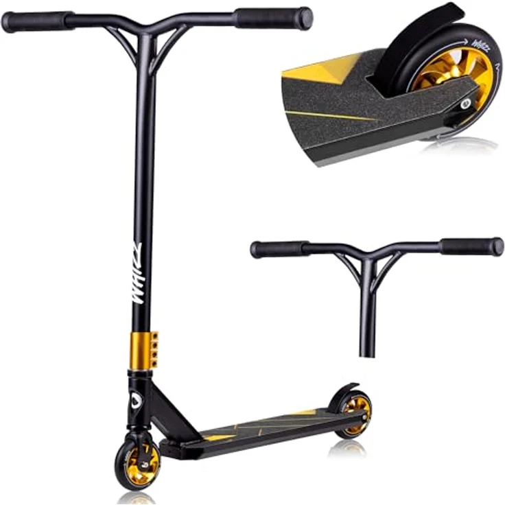 Lionelo WHIZZ Stunt Scooter, ABEC-9 Kugellager, Aluminium Deck, breiter T-Rohr Lenker, einzigartiges Design, blau – Bild 1