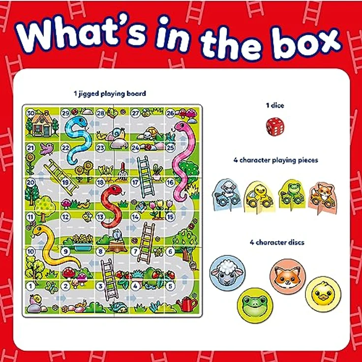 Orchard Toys My First Snakes and Ladders Game, Brettspiel für Kinder 3-6 Jahre mit extra großem Spielbrett und klobigen Spielsteinen – Bild 2