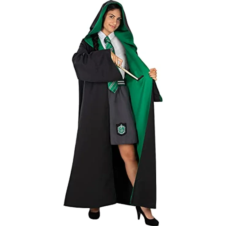 Funidelia Slytherin Umhang Diamond Edition für Herren und Damen - Größe L, Schwarz, 100% Polyester, offizielle Harry Potter Lizenz – Bild 4