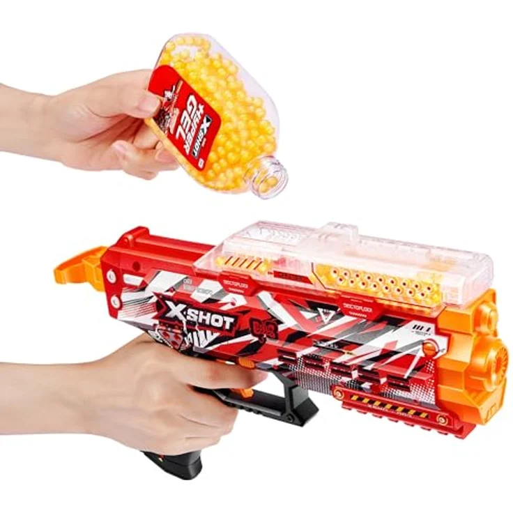 X-Shot Hyper Gel Blaster Stinger Prime, mit 1000 Gel-Pellets und Schutzbrille, 21 m/s Geschwindigkeit, 200 Kugel Kapazität – Bild 4