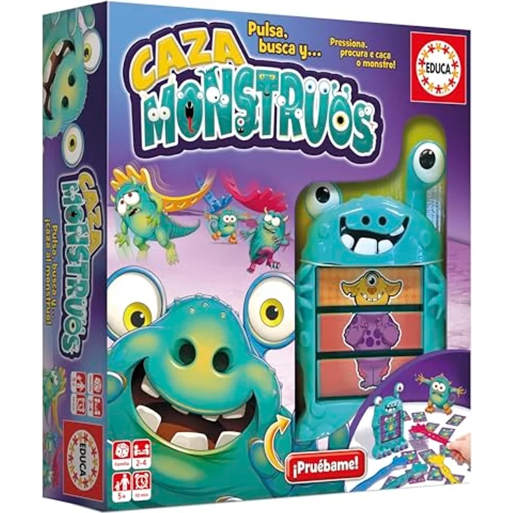 Educa Monsterjagd 18861, Brettspiel für 2-4 Spieler ab 5 Jahren, mehrfarbig, Spieldauer 10 Minuten – Bild 4