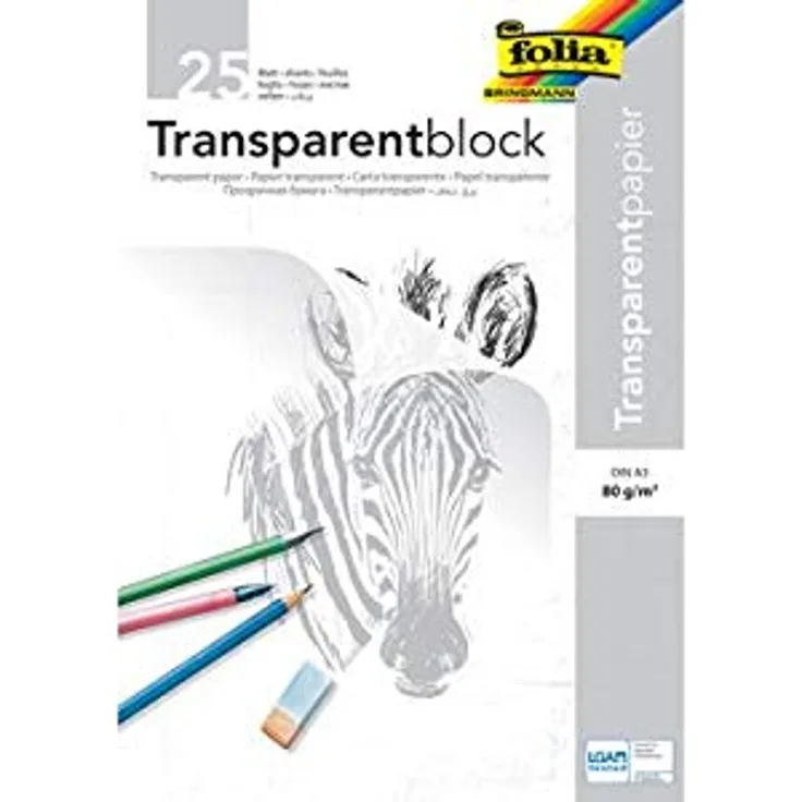 Max Bringmann KG Transparentpapier A4, 65g, Heft mit 10 Blatt, weiß