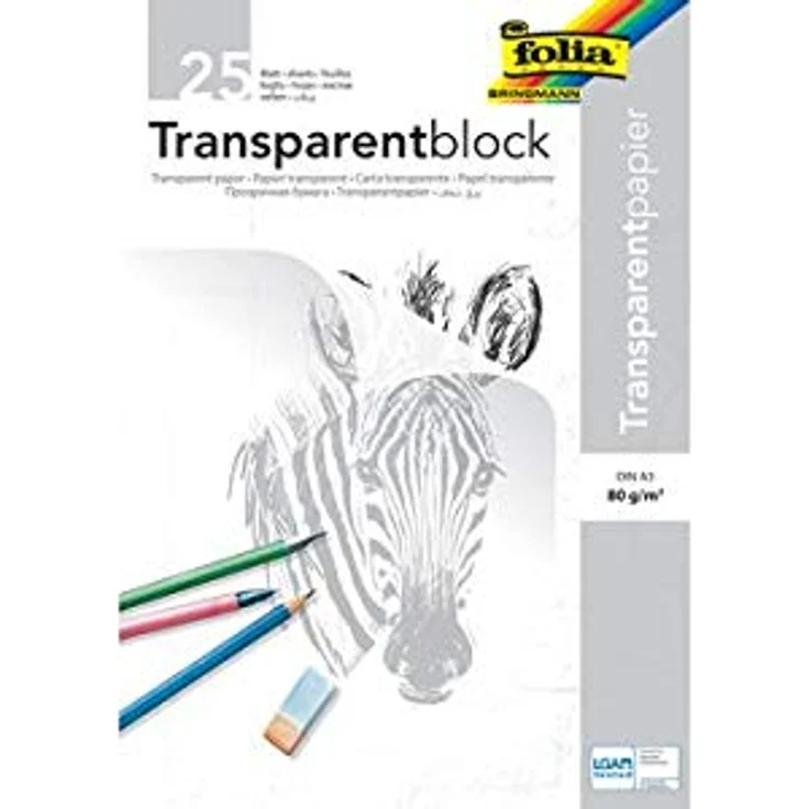 Max Bringmann KG Transparentpapier A4, 65g, Heft mit 10 Blatt, weiß – Bild 1