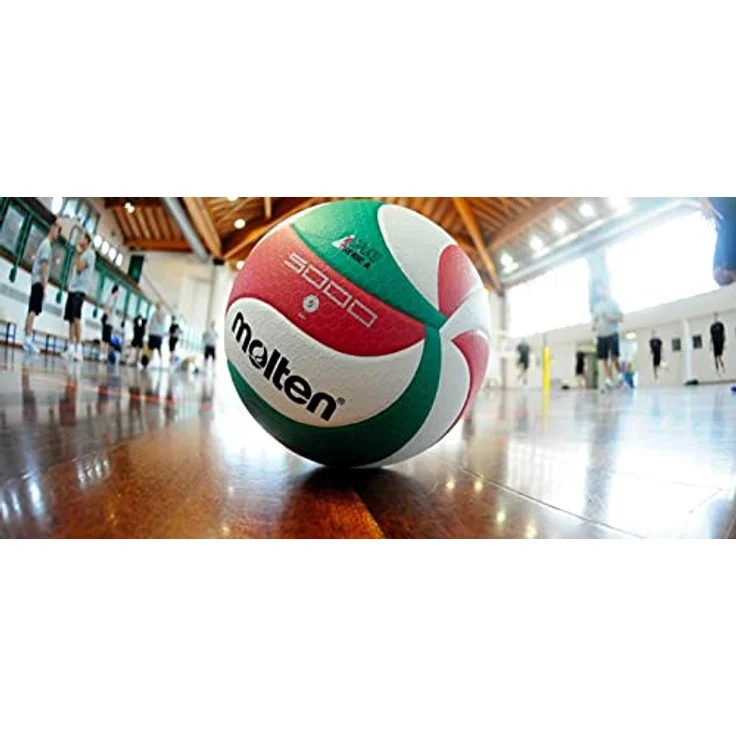 Molten Flistatec Volleyball, offizieller Spielball mit verbesserter Flugstabilität und hexagonaler Struktur, rot/weiß/grün – Bild 2
