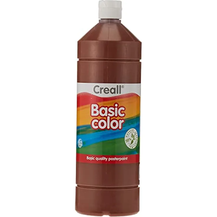 Creall Havo Basic Poster Paint, 1000 ml, Dunkelbraun - Wasserbasierte Plakatfarbe, gebrauchsfertig, mischbar, empfohlen für Kinder ab 4 Jahren