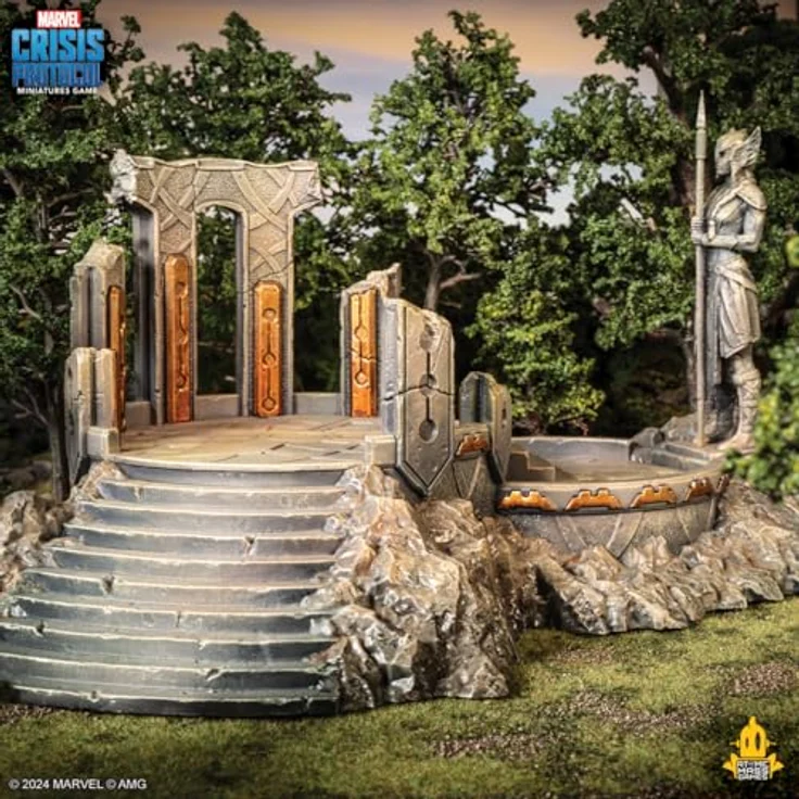 Atomic Mass Games Marvel Crisis Protocol - Asgardian Shrine, detailreiches Geländeset aus Asgard für strategische Miniaturenspiele – Bild 4