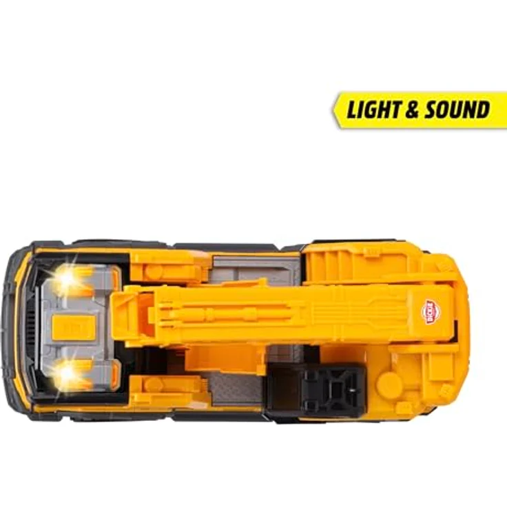 Dickie Toys Excavator Truck, Spielzeug-Baumaschine mit 360°-Baggerarm, Licht und Sound, 30 cm, ab 3 Jahre – Bild 4