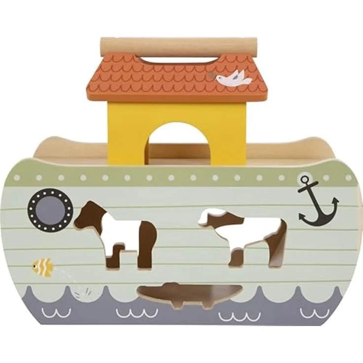 Small Foot Steckspielzeug Steckspiel Arche Noah Safari, 2-in-1 Holzspiel mit 15 Figuren und motorischen Lernmöglichkeiten – Bild 5