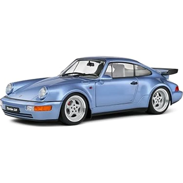 Solido 1:18 Porsche 911 (964) Turbo 1990, Die-cast Modellfahrzeug in blau im Fensterkarton – Bild 1