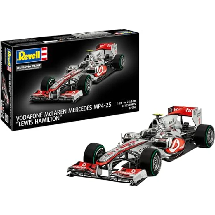 Revell® Modellbausatz McLaren Mercedes MP4-25 Lewis Hamilton, Formel-1-Rennwagen, Maßstab 1:24, 103 Teile, detaillierter Motor, Abziehbilder für Grand-Prix-Rennen – Bild 1