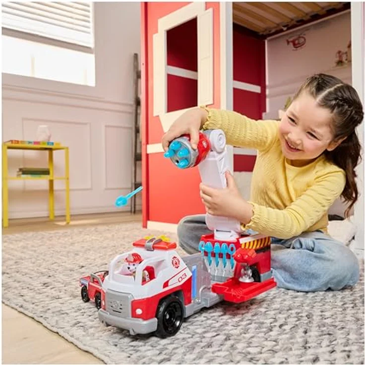 Spin Master Paw Patrol-Fire Rescue-Deluxe Feuerwehr, Spielzeugauto, lizenziertes Feuerwehrfahrzeug, bunt, 13,34 cm hoch – Bild 8