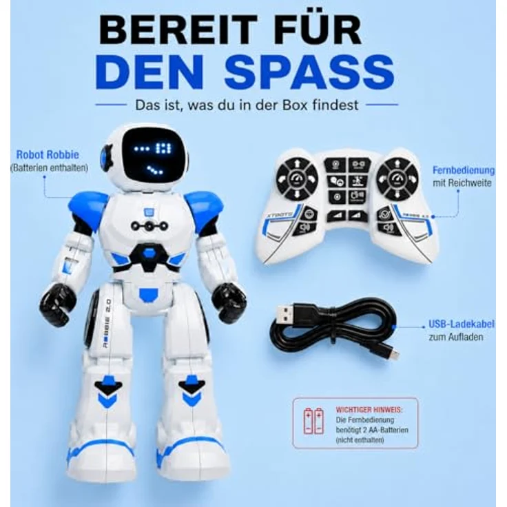 Xtrem Bots - Robbie | Roboter Kinder Ab 6 Jahre | Ferngesteuerte Roboter Blau | Roboter Ferngesteuert | Ferngesteuerter Roboter | Programmierbarer Roboter – Bild 7