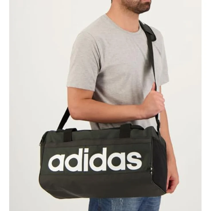 adidas Performance Sporttasche ESSENTIALS DUFFELBAG, Kindersporttasche mit separatem Schuhfach, schwarz – Bild 5