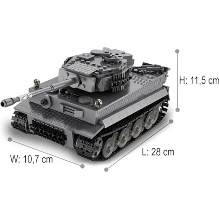 Grau CaDA Panzer Tiger 1:35, RC Modell mit 2,4GHz Fernsteuerung, robuste Bauweise, schnellladefähig – Bild 3