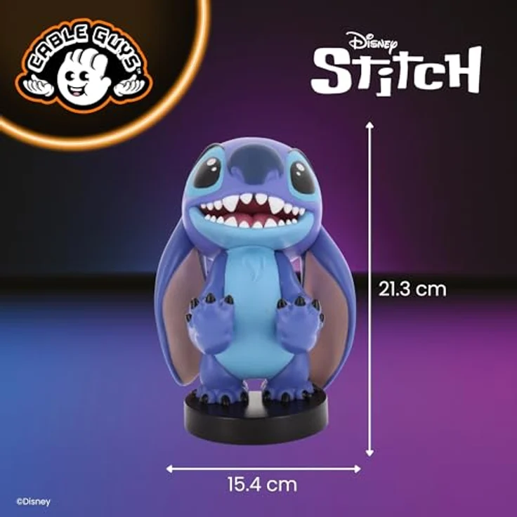 Exquisite Gaming - Clamping Bracket Disney Smiley Stitch, Sammelfigur zum Halten und Laden von Gamepads und Smartphones, 20 cm – Bild 7