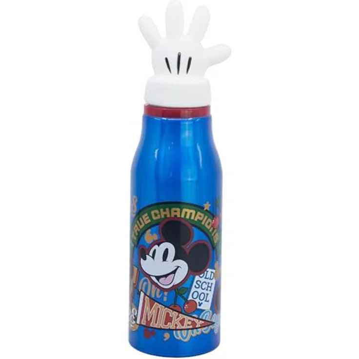 Stor Wiederverwendbare Aluminiumflasche mit 3D-Mickey-Figur, 690 ml, BPA-frei, offiziell lizenziert – Bild 1