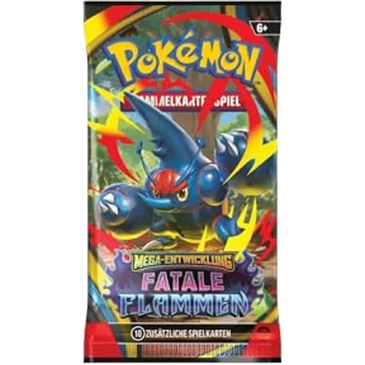 Pokémon Pokémon-Sammelkartenspiel: Boosterpack-Display Mega-Entwicklung – Fatale Flammen, 36 Boosterpacks mit Mega-Skaraborn-ex und Mega-Schlapor-ex – Bild 5
