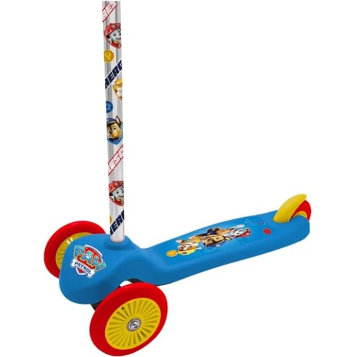 Seven 3-Rad Scooter Paw Patrol mit Lean-to-Steer-Lenkung, rutschfestem Deck und Hinterradbremse, klappbar – Bild 3