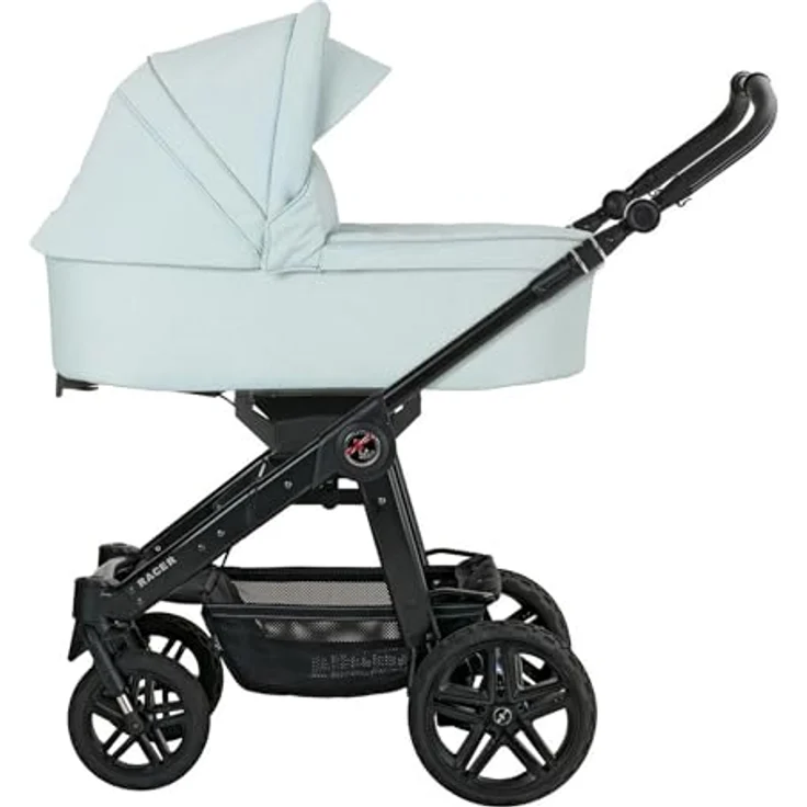 Hartan Kinderwagenset Racer GTS, 3-teilig, Pastellblau, mit Federung, 5-Punkte-Gurt, Made in Germany, EN 1888, UV 50+, azofarbenfrei – Bild 7