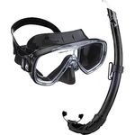 Cressi Onda Mare - Schnorchelset Onda Maske und Schnorchel Mexico, Schwarz/Schwarz, Einheitsgröße, Erwachsene Unisex