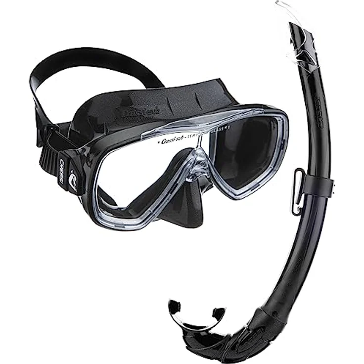 Cressi Onda Mare - Schnorchelset Onda Maske und Schnorchel Mexico, Schwarz/Schwarz, Einheitsgröße, Erwachsene Unisex – Bild 1