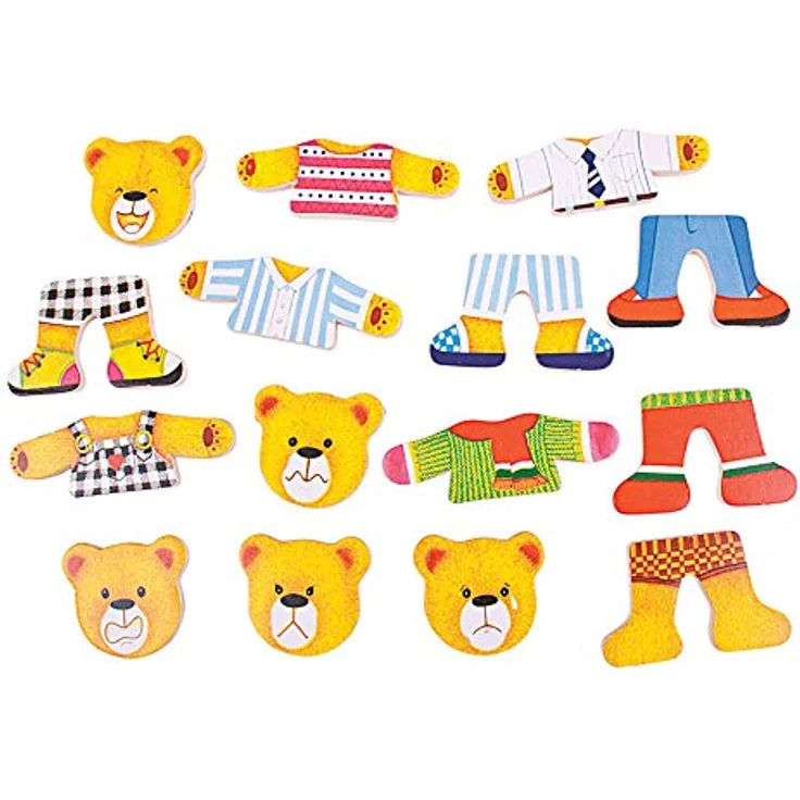 Bigjigs Toys Hölzernes Anziehspiel: Bärenfamilie, Holzpuzzle mit 72 Teilen, Höhe: 140mm, Breite: 300mm, Tiefe: 40mm – Bild 4