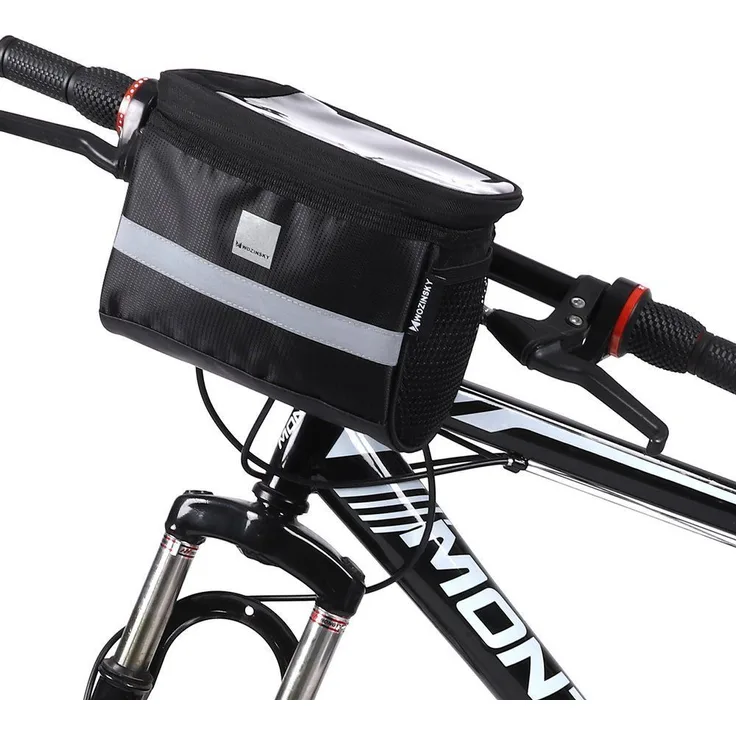 Wozinsky Fahrradtasche Lenkertasche für Lenker, Wasserdichte Reisetasche mit Handyfenster - Schwarz