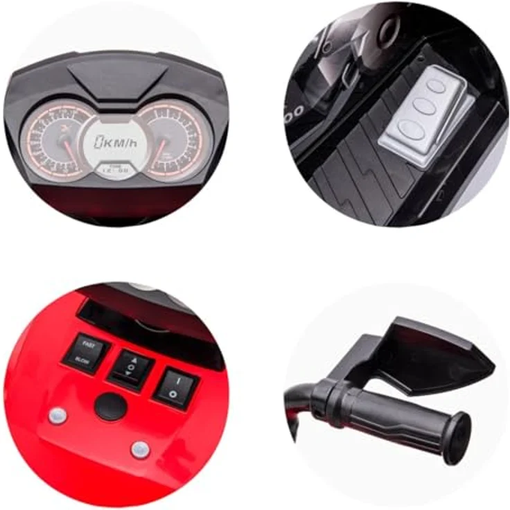 Chipolino Kinder Elektroquad ATV Speed, Licht- und Musikfunktion, 2 Motoren, Fußpedal, bis 35 kg, rot – Bild 6