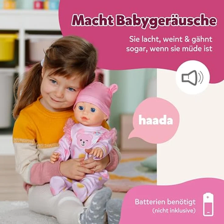 Baby Born Stehpuppe Emily, 43 cm Laufhilfe mit Babygeräuschen und krabbelnder Funktion – Bild 4