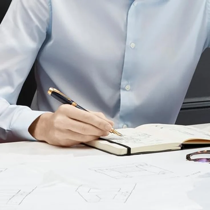 Parker Pen Duofold Prestige, luxuriöser Schreibstift mit 18-Karat Goldfeder, Schwarz – Bild 6