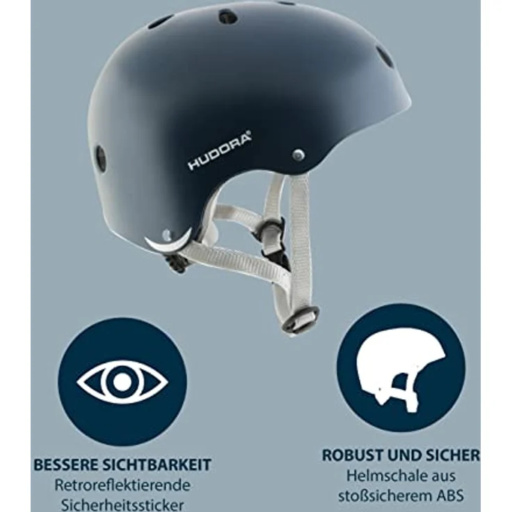 HUDORA Skaterhelm, Midnight, Gr. 48-52 - Robust & Sicher, Komfortabel, Gute Belüftung, Gemütlich - Preisvergleich – Bild 3