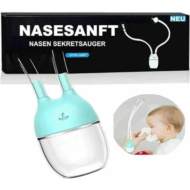 NASESANFT Baby Nasensauger Nasensekretsauger Nasenreiniger Nasenschleim Nasen Schleim Sauger Nasensekretabsauger Sanft – Bild 1