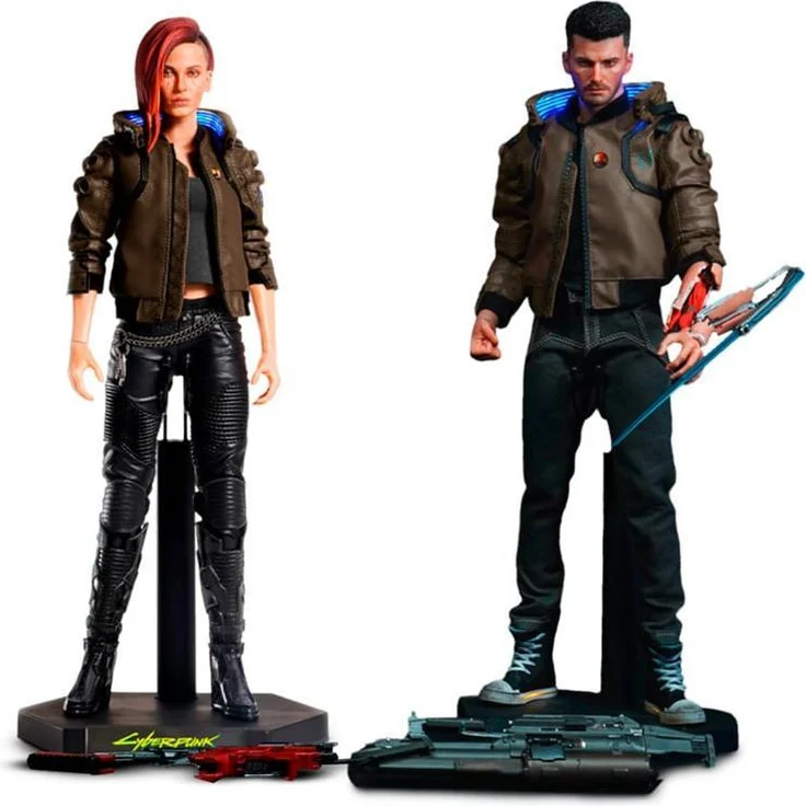 Pure Arts CYBERPUNK 2077 - Ultimate Bundle, Sammelfiguren mit austauschbaren Händen, Mantisschneider und Gewehr, inklusive Yaiba Kusanagi-Motorrad