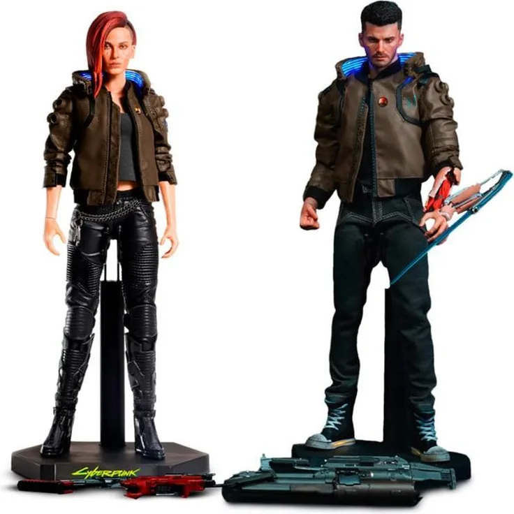 Pure Arts CYBERPUNK 2077 - Ultimate Bundle, Sammelfiguren mit austauschbaren Händen, Mantisschneider und Gewehr, inklusive Yaiba Kusanagi-Motorrad