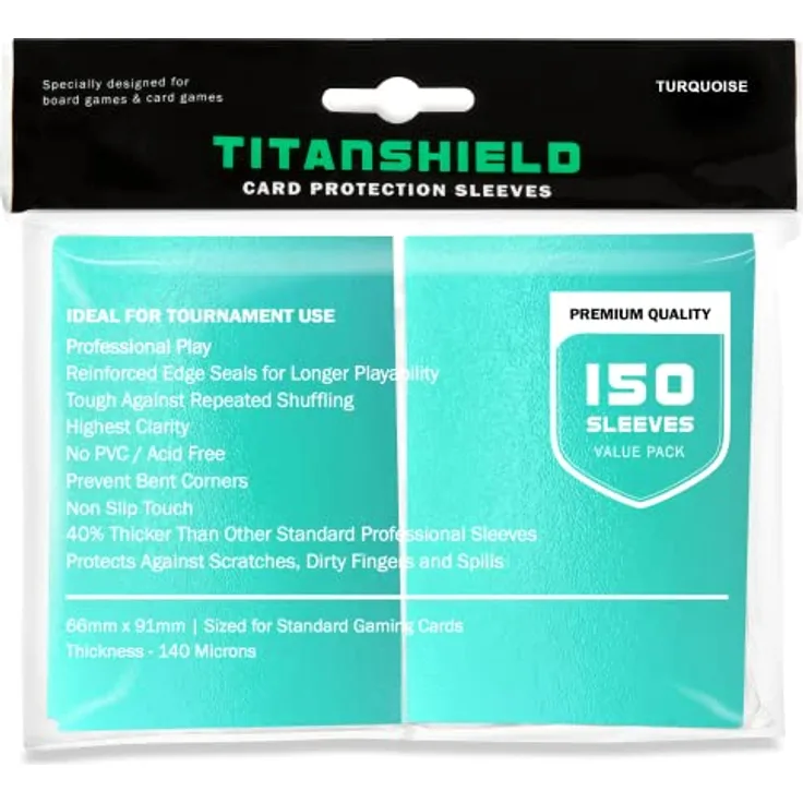 TitanShield (150 Hüllen/Türkis Standardgröße Brettspiel Sammelkartenhüllen Deckschutz für MTG, Dropmix