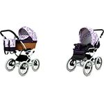 Babylux BabyLux ALU 2in1 Kinderwagen für Kleinkinder – Lilac Flowers White Frame, Max. 15kg, verstellbare Rückenlehne und Fußstütze, elegantes Design