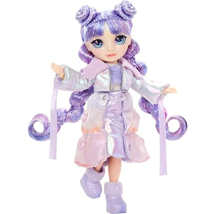 Rainbow High Anziehpuppe Winter Wonderland Doll - Violet (Purple) mit magischem Schnee und Schneemann Bastelset – Bild 3