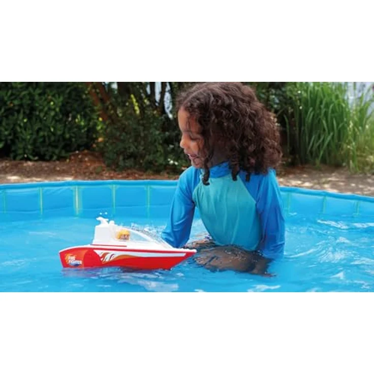 Lena BOAZZ Feuerwehrboot 36 cm, Spielzeugboot Indoor und Outdoor geeignet, Kabine zum Öffnen, Zwei Sitzplätze Plus Spielfigur, Rot – Bild 4