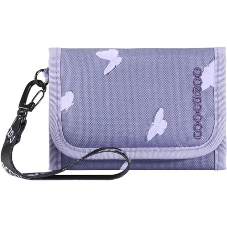 Coocazoo Geldbörse „Reflective Wings”, lila, reflektierend, mit 2 Sichtfenstern, Münzfach, Kartenfächern und Klettverschluss für Kinder ab der 3. Klasse – Bild 1