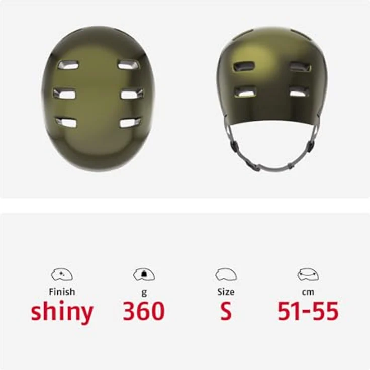 Abus Indy Helm, Kinderfahrradhelm in Peppergrün, Größe S (51-55 cm) mit puristischer Ästhetik und maximaler Funktionalität – Bild 5