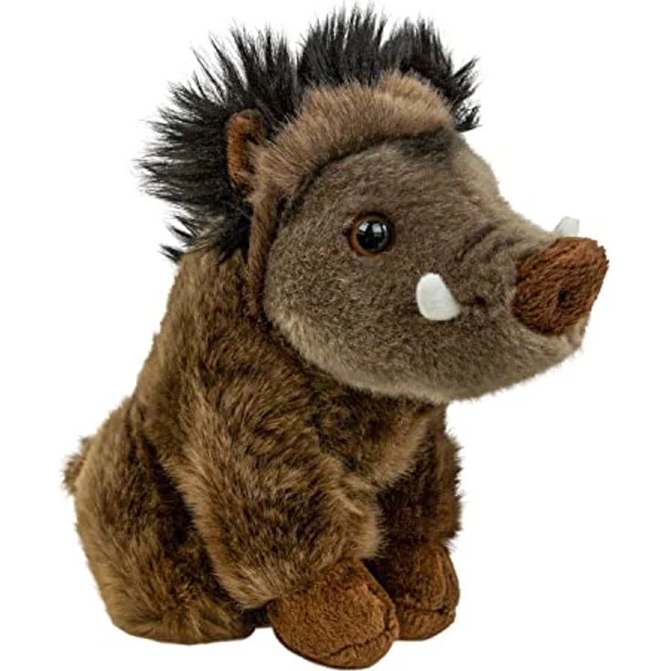 Teddys Rothenburg Kuscheltier Wildschwein, 18 cm sitzend aus kuschelweichem Plüsch, dunkelbraun, maschinenwaschbar bis 30°C – Bild 1