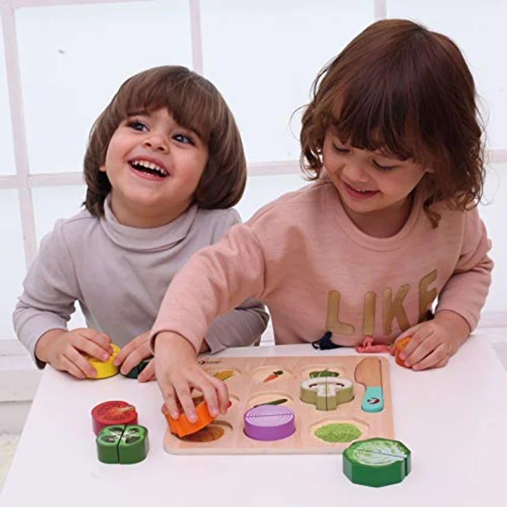 Classic World Holz Schneiden Gemüse Puzzle Spielzeug, bunt, lehrreiches Rollenspiel für gesunde Ernährung – Bild 3