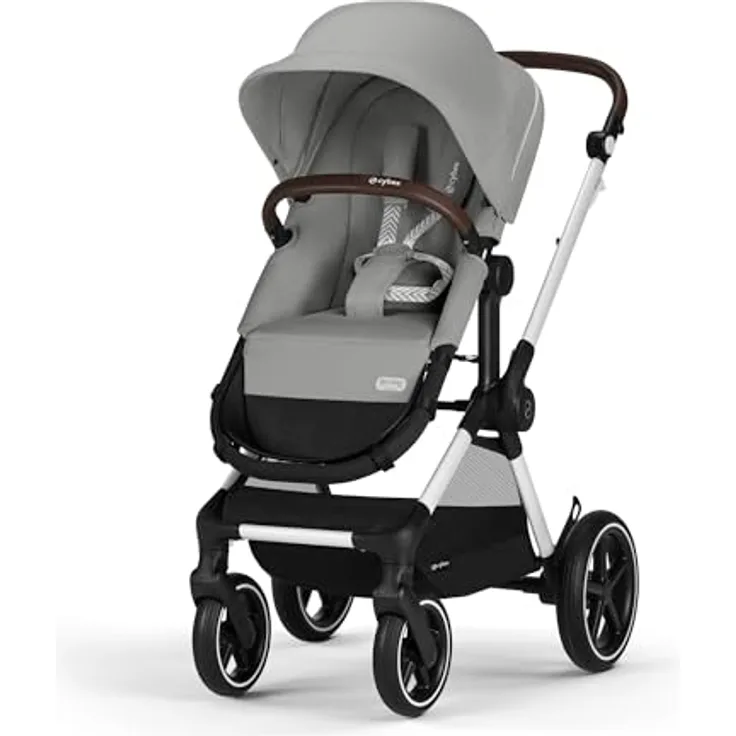 Cybex Gold Kinderwagen EOS Lux 2-in-1, Reisesystem, Stone Grey, ab Geburt bis 22 kg