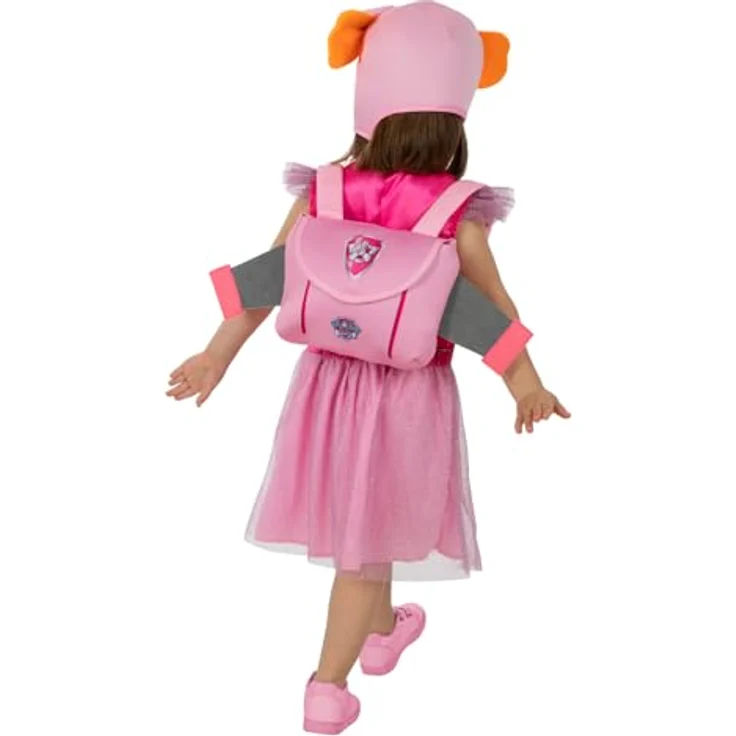 Funidelia Offizielles Skye Paw-Patrol Kostüm für Mädchen, inklusive Kleid, Rucksack und Mütze, Größe 3-4 Jahre, rosa, 100% Polyester – Bild 3