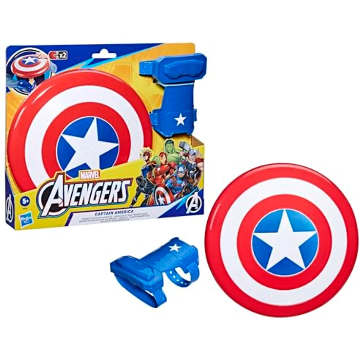 Marvel Avengers Captain America Magnetischer Schild und Halterung, Rollenspielartikel, Superhelden-Spielzeug – Bild 2