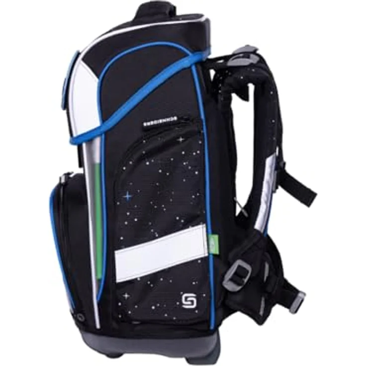 Schneiders Vienna Ergolite Space Quest, ergonomischer Schulranzen aus 100% recycelten PET-Flaschen, 22 Liter Volumen, inklusive LED-Leuchtstäbe und 9-teiligem Set – Bild 6
