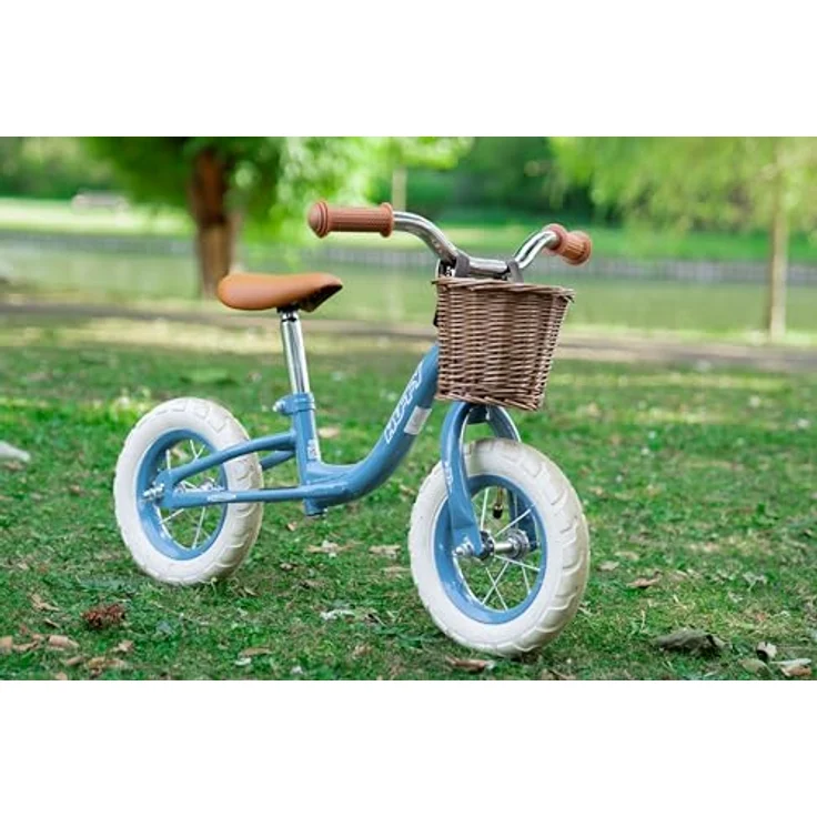 Huffy Laufrad Huffy Vintage Laufrad 10 Zoll, Blau - Laufrad ohne Pedale für Kinder, mit Vintage-Rahmen und Weidenkorb – Bild 4
